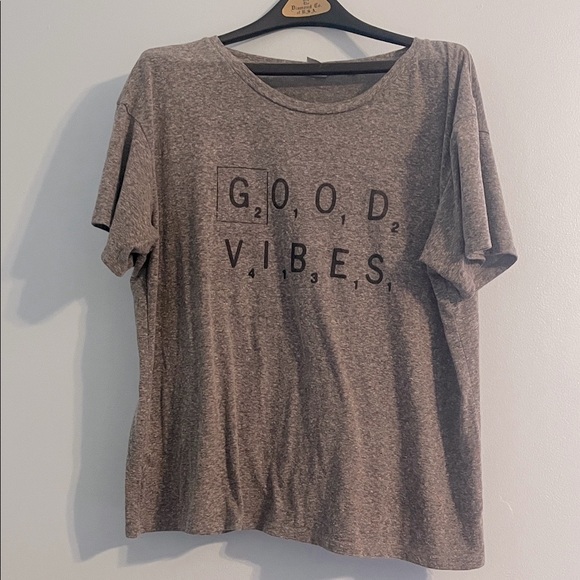 Grey Good Vibes Graphic Tee - Picture 1 of 5